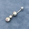 Kristal Taşlar Vücut Piercingleri Mücevherat Cerrahi Çelik Halter Boncukları